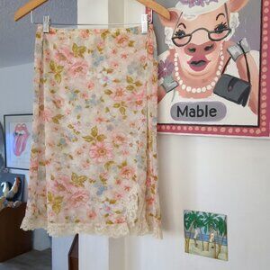 Vintage Half Slip Floral Sz M Tricot Nylon & Lace Vassarette By Munsingwear